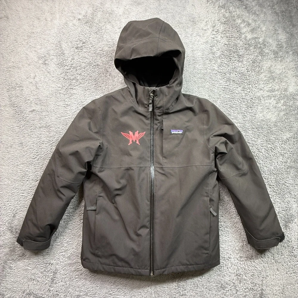 Patagonia Kid's 4 -in-1 Hooded Jacket MAC Ski & Snowboard Brown M 8-10 EUC